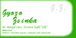 gyozo zsinka business card